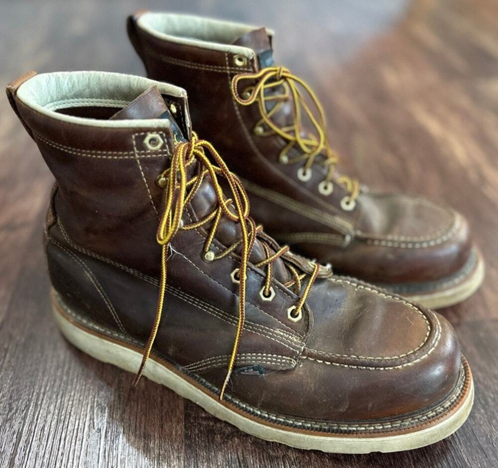Thorogood Men's Brown Leather Heritage Work Boots Size 12